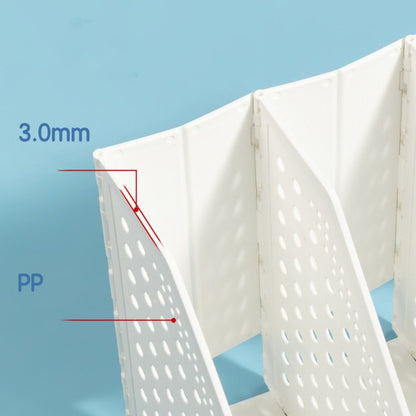 Adjustable Folding Bookstand 3-Tier Adjustable Folding Bookstand - Retractable PP Desktop Organizer with Multiple Compartments for Office, Home, or School Use (White, Yellow)