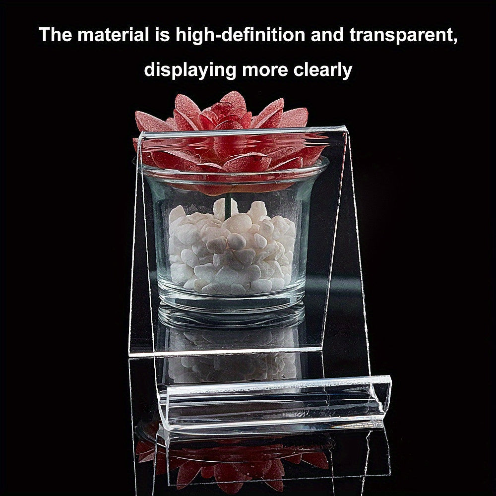 1Set 10Pcs Transparent Acrylic Book Display Stands, Clear N\u002FC Shape Acrylic Flat Back Display Easel Picture Album Brochure Holder for Displaying Organizer Books (4.3x4.1x1.5 Inch)