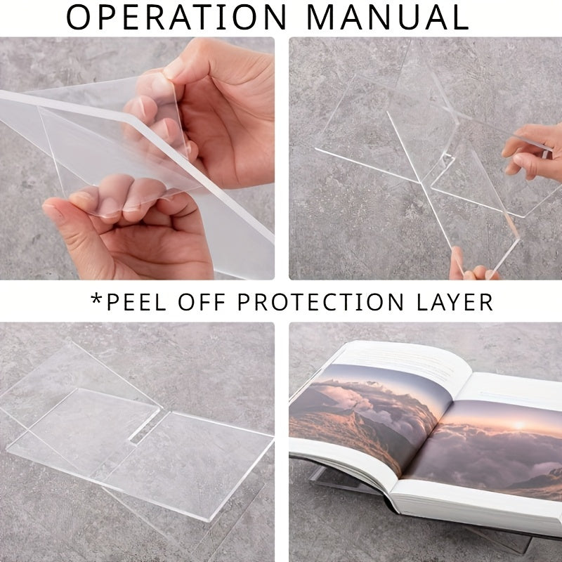 1pc, Newly Upgraded U-Shaped Book Holder, with a More Sturdy U-Shaped Design for Reading, Recipe Placement, Bible Reading, Etc. Acrylic Material Has a Transparent Effect, Simple And Convenient