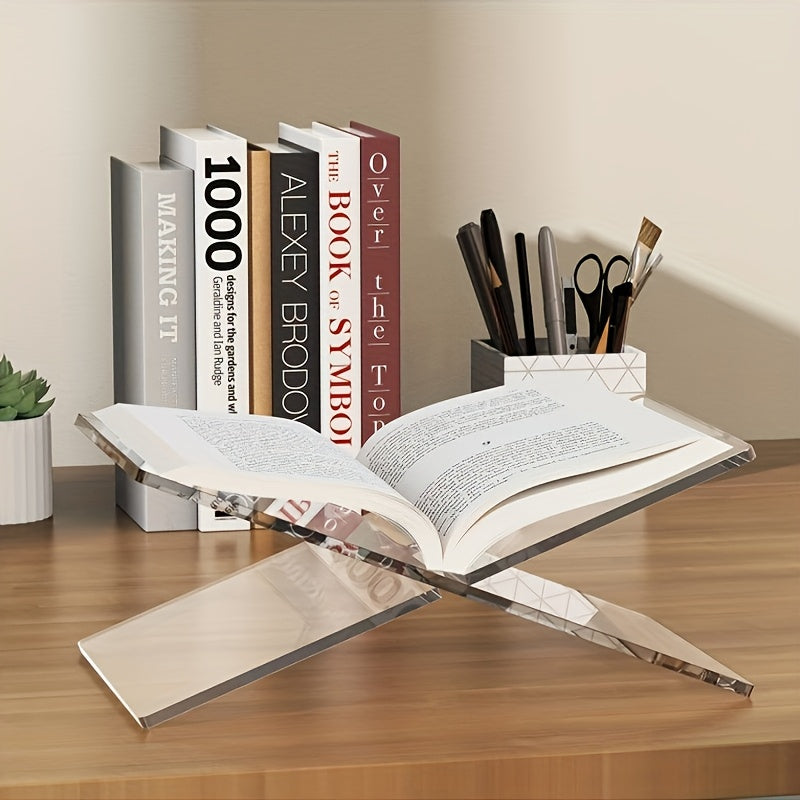 1pc, Newly Upgraded U-Shaped Book Holder, with a More Sturdy U-Shaped Design for Reading, Recipe Placement, Bible Reading, Etc. Acrylic Material Has a Transparent Effect, Simple And Convenient