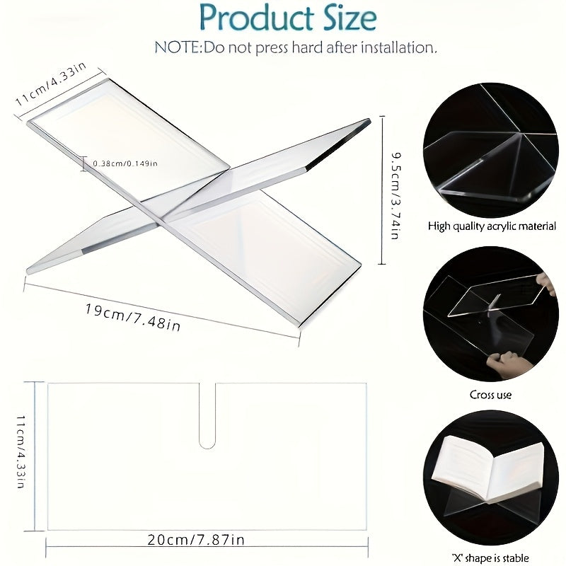 1pc, Newly Upgraded U-Shaped Book Holder, with a More Sturdy U-Shaped Design for Reading, Recipe Placement, Bible Reading, Etc. Acrylic Material Has a Transparent Effect, Simple And Convenient