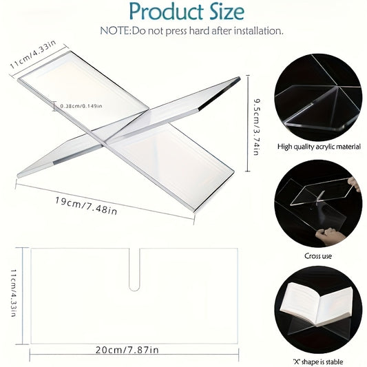 1pc, Newly Upgraded U-Shaped Book Holder, with a More Sturdy U-Shaped Design for Reading, Recipe Placement, Bible Reading, Etc. Acrylic Material Has a Transparent Effect, Simple And Convenient