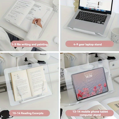 Multi-Functional Acrylic Reading Stand Acrylic Transparent Bookshelf - Multi-Functional Reading Stand for Students, Office Essentials, Lazy Artifact